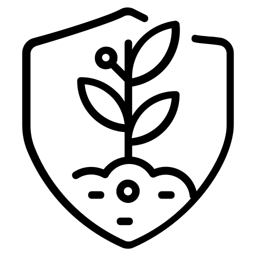 icon of a shield and a plant sprout